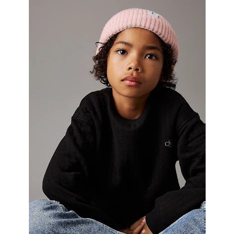 Monogram rib beanie Kleding Mutsen en Sjaals