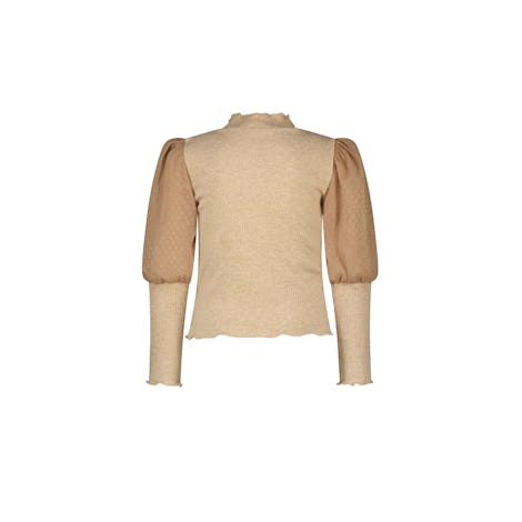 NOXNU soft knit & voile top Kleding Tops
