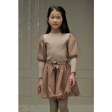 NOXNU soft knit & voile top Kleding Tops
